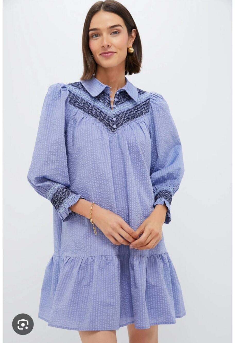 POMANDER PLACE SEERSUCKER VENICE DRESS, SIZE XS *